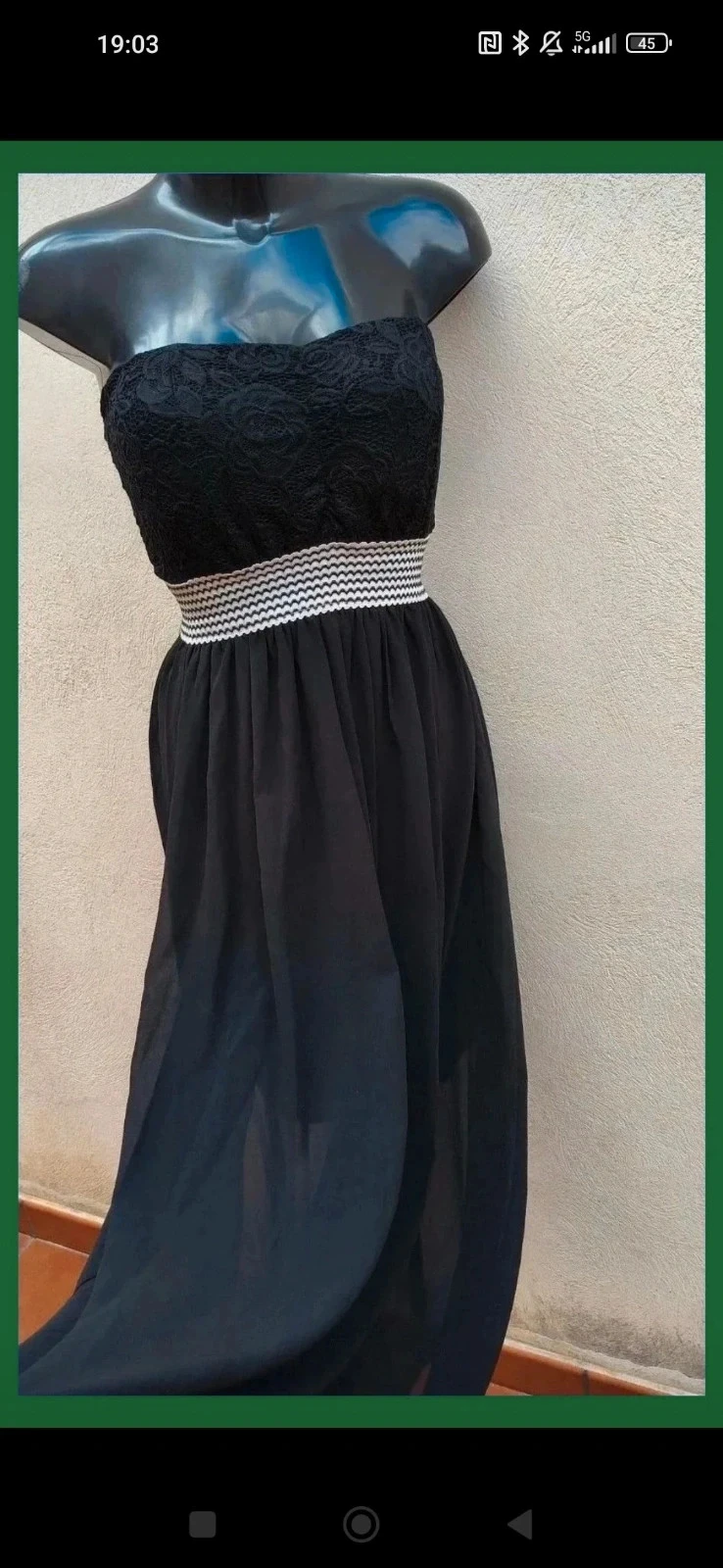 Lang zwart jurkje met halsband - Maat M/L ♥ – photo 5